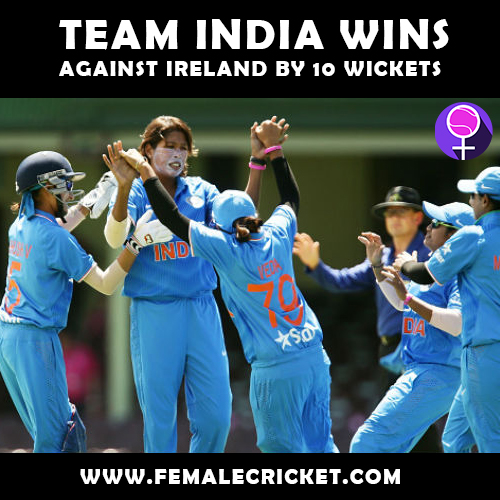 Indian women's cricket team claimed their first victory in the Quadrangular series against Ireland women on 7th May, 2017. 