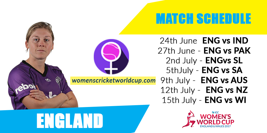 England women's cricket team matches & live scores for World Cup 2017