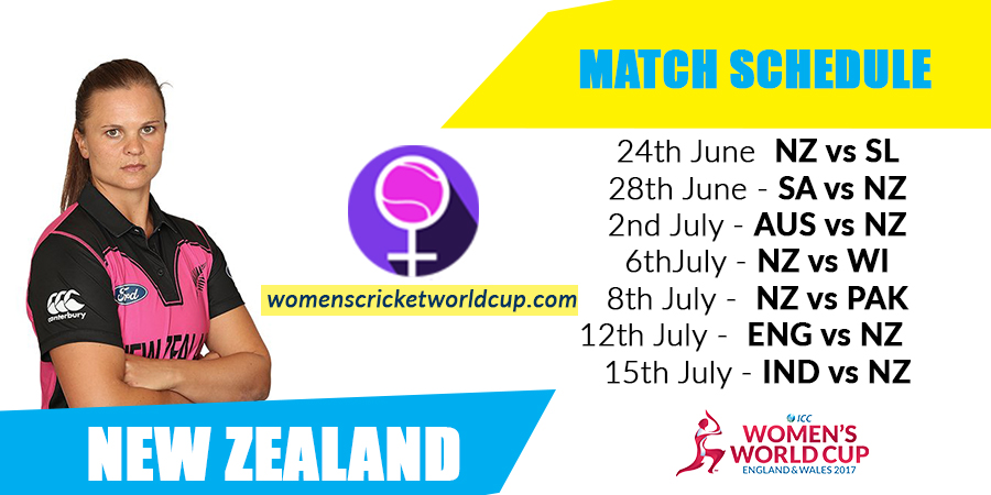 New zealand women's cricket team matches & live scores for World Cup 2017