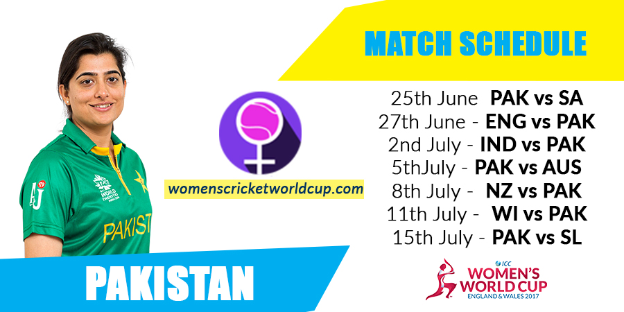 Pakistan women's cricket team matches & live scores for World Cup 2017