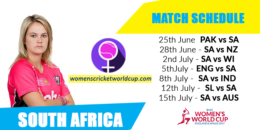 South Africa women's cricket team matches & live scores for World Cup 2017