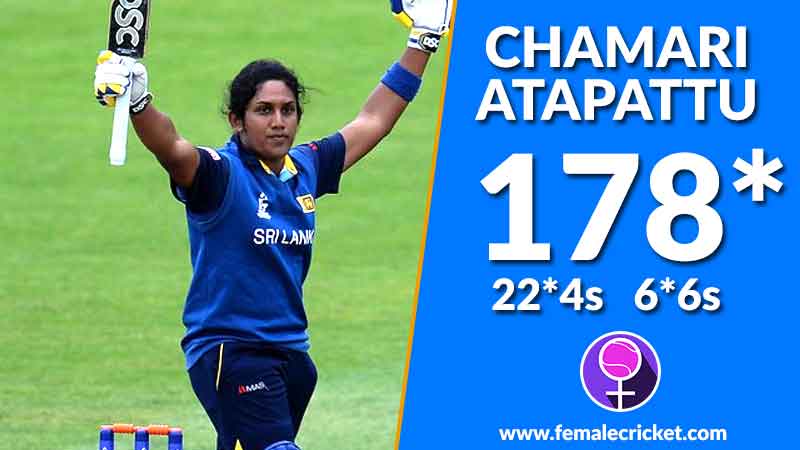 Chamari Atapattu scores a majestic 178 in 143 balls against Australia women