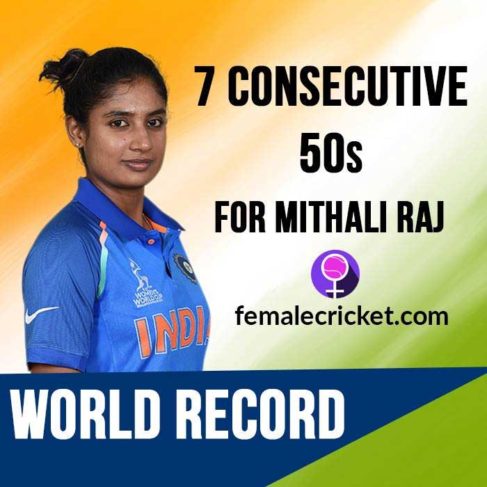 Mithali Raj 7 consecutive half-centuries
