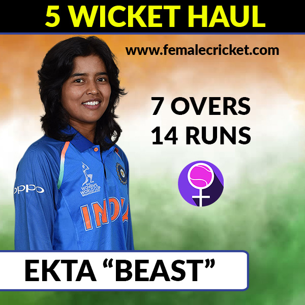 Ekta Bisht took 5 wickets against Pakistan Women in World Cup 2017