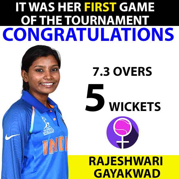 Rajeshwari Gayakwad stars against New Zealand in Women's Cricket World Cup Match 2017 Female Cricket