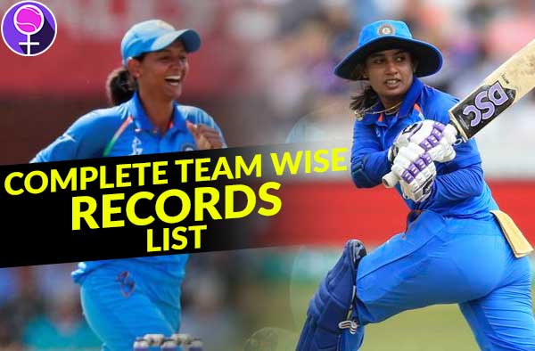 Team wise records made in 2017 edition of Women's World Cup