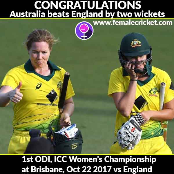 Australia beats England by two wickets in first ODI of the series in Brisbane