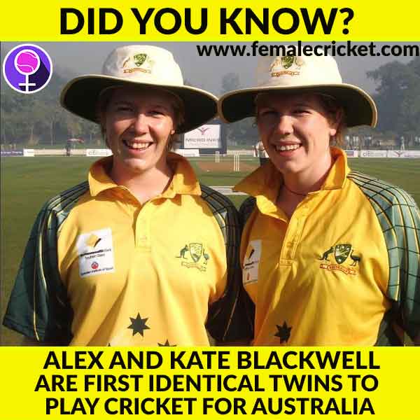 Alex and Kate Blackwell are first identical twins to play cricket for Australia