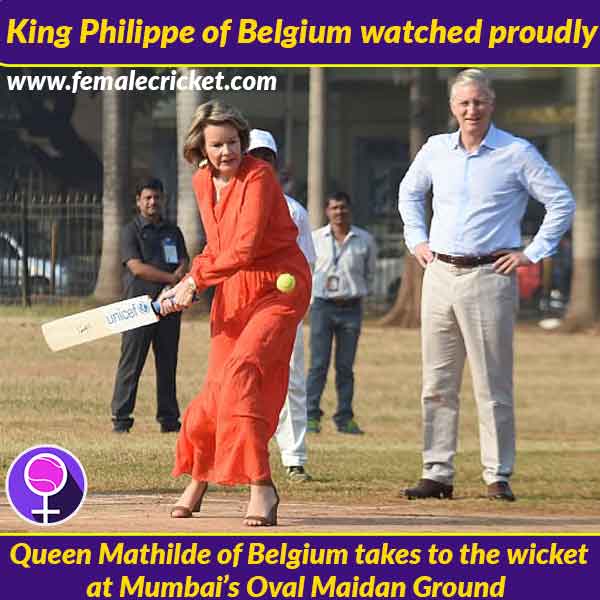 Queen Mathilde and King Philippe visited Mumbai cricket ground on royal tour