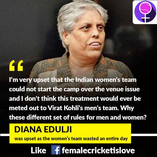 Why these different set of rules for men and women? asked Diana Edulji