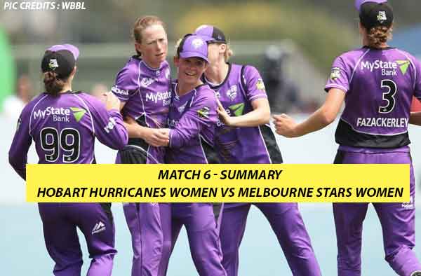 Match 6 – Hobart Hurricanes Women vs Melbourne Stars Women at West Park Oval, Burnie