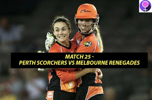 Match 25 – Perth Scorchers Women vs Melbourne Renegades Women at W.A.C.A. Ground, Perth