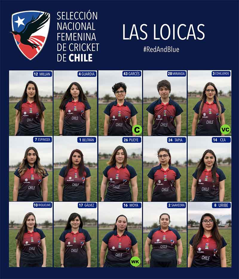 team picture of chilean women's cricket team