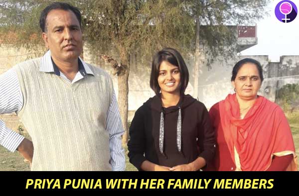 Priya Punia with her Mom and Dad