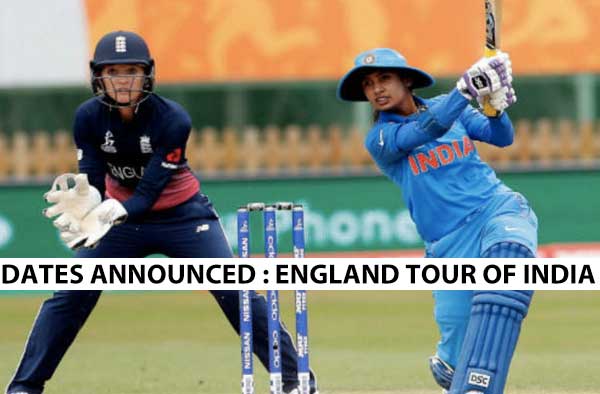 England Women tour of India 2019