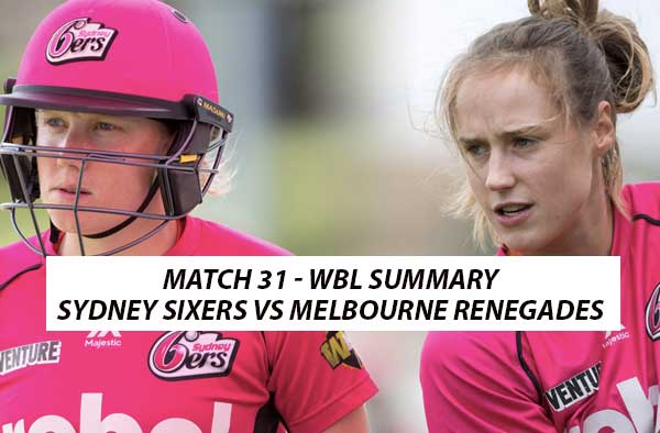 Match 31 – Sydney Sixers Women vs Melbourne Renegades Women at Sydney Cricket Ground, Sydney