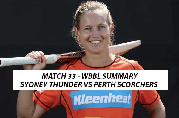Match 33 – Perth Scorchers Women vs Sydney Thunder Women at Lilac Hill Park, Perth