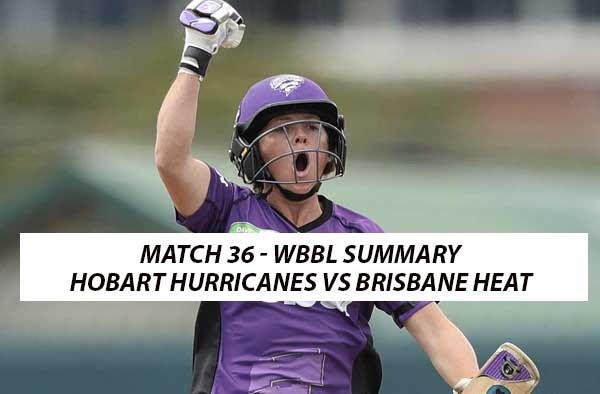  Match 36 – Hobart Hurricanes Women vs Brisbane Heat Women at Aurora Stadium, Launceston
