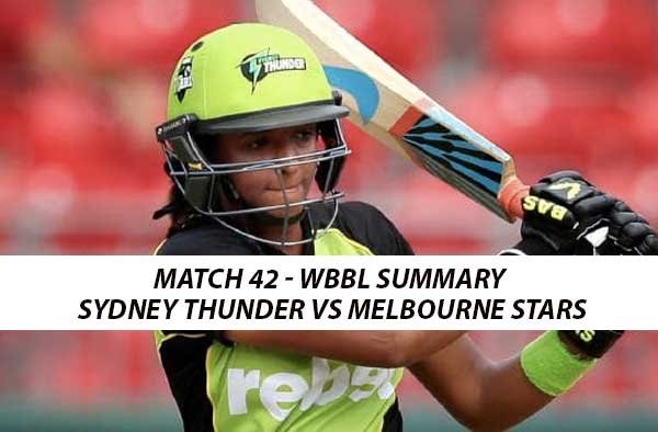  Match 42 – Sydney Thunder Women vs Melbourne Stars Women at Blacktown International Sportspark, Sydney