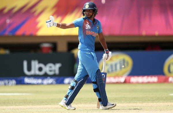 Harmanpreet Kaur scored a 49-ball hundred to help India post the highest ever total in the Women's WT20 (@WorldT20 Photo)