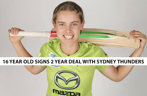 Phoebe Litchfield has inked a two-year deal with the Sydney Thunder. Photo: SYDNEY THUNDER