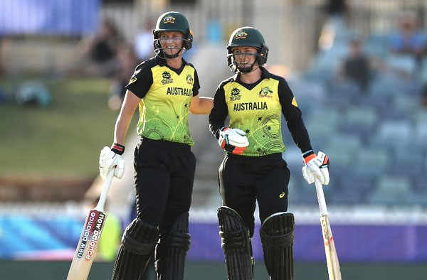 Meg Lanning and Rachael Haynes stitch a 95 Run Partnership for 4th Wicket. Credits: ICC