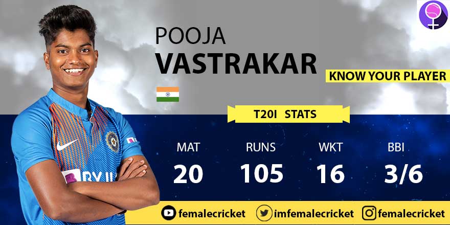Pooja Vastrakar for Women's T20 World Cup 2020