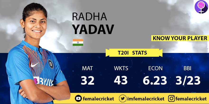 Radha Yadav for Women's T20 World Cup 2020