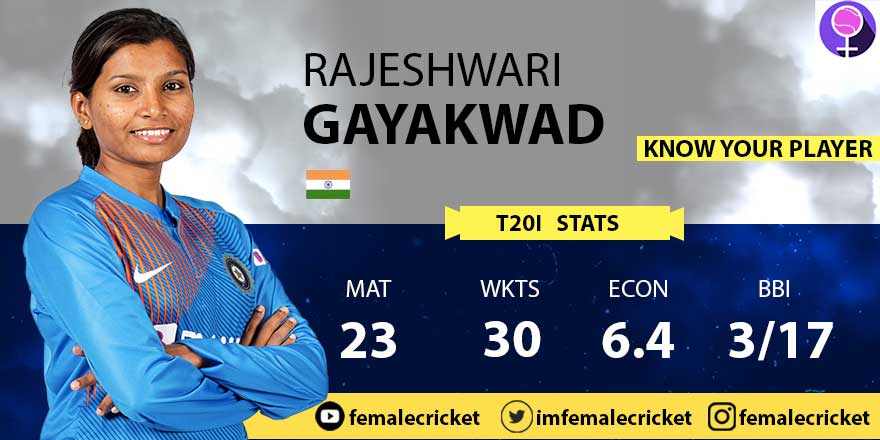 Rajeshwari Gayakwad for Women's T20 World Cup 2020