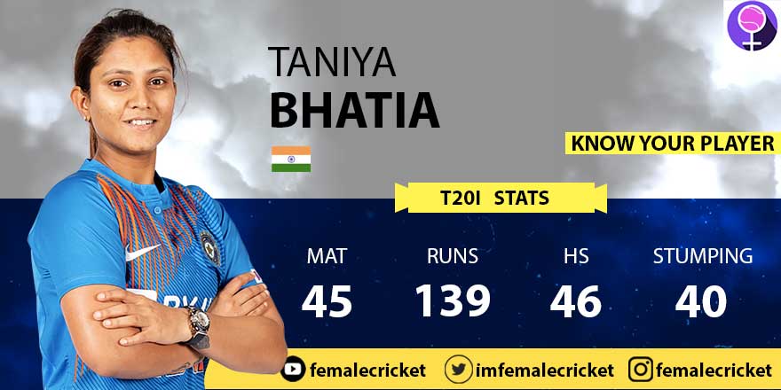Taniya Bhatia for Women's T20 World Cup 2020
