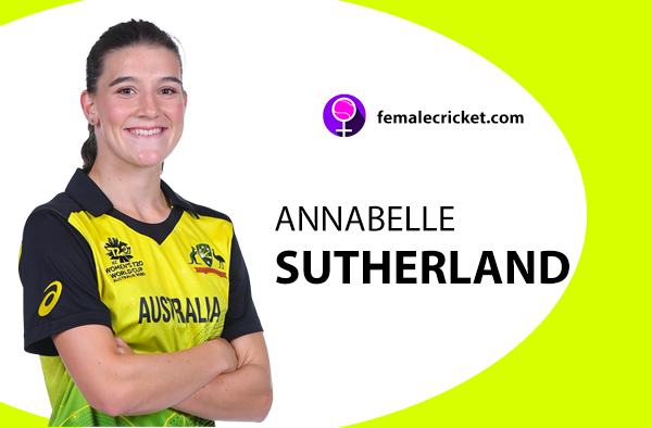 Annabelle Sutherland. Women's T20 World Cup 2020