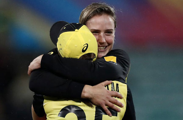 Ellyse Perry couldn't control her emotions after Semi-Final Win. PC: ICC