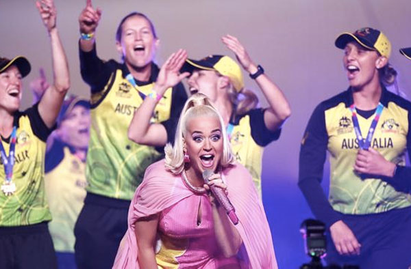 Katy Perry at the closing ceremony of T20 World Cup 2020. Pic Credits: iCC