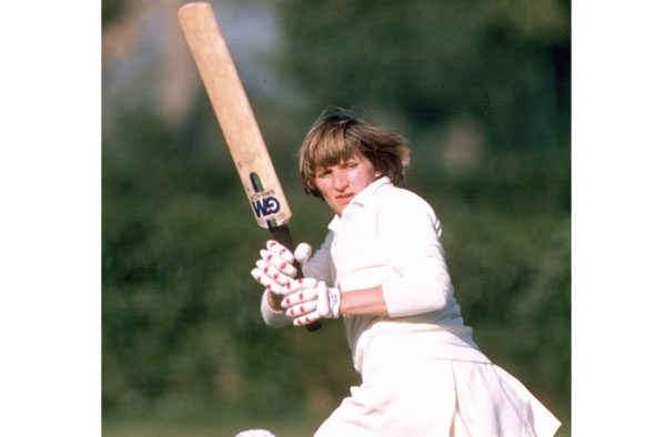 Enid Bakewell in action for England. Photograph: Adrian Murrell/Getty Images