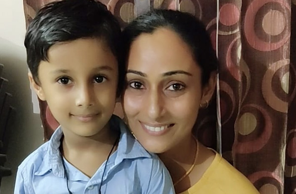 Neha Tanwar with her son Shlok