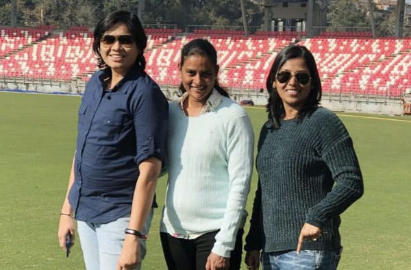 Varsha Nagre with Moumita Chakraborty and GS Lakshmi