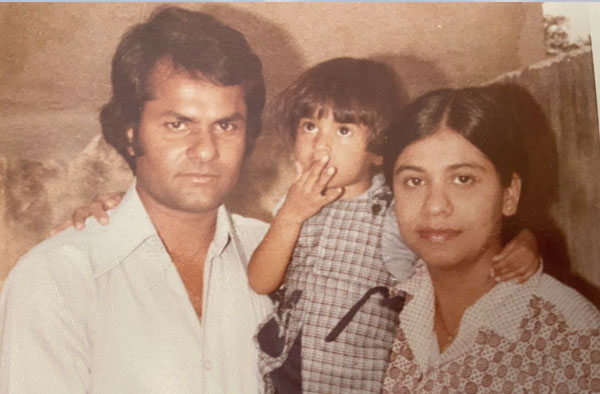 4 Year old Nooshin with her parents. Pic Credits: Supplied