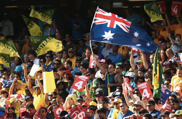 Australian fans at the Stadium. PC: Getty Images