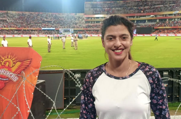Mamtha Kanojia at the Rajiv Gandhi International Cricket Stadium for IPL