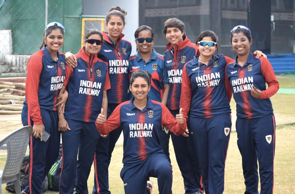 Sneha Deepthi with her Railways team mates