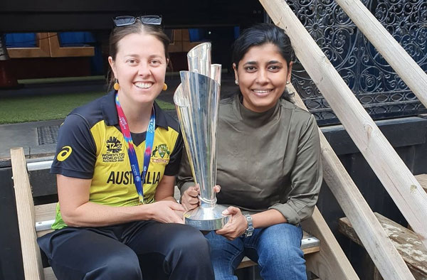 Harini Rana with Australian Cricketer Molly Strano