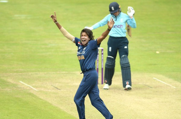 Jhulan Goswami in action in 1st ODI vs England. PC: Twitter