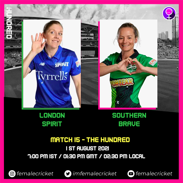 London Spirit vs Southern Brave for The Women's Hundred