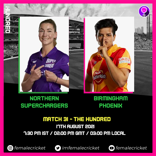 Northern Supercharger vs Birmingham Phoenix for the Women's Hundred