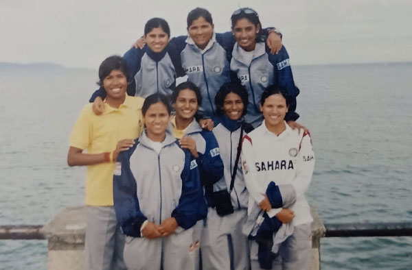 Preeti Dimri with the Indian Women's Cricket Team