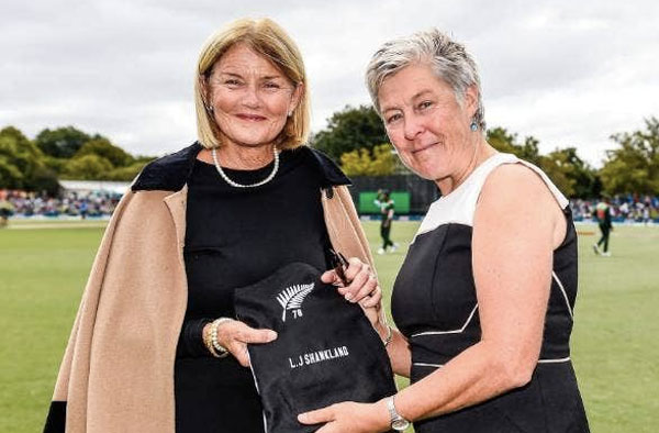 New Zealand Cricket vice president Lesley Murdoch, left, and president Debbie Hockley.. PC: Photosport