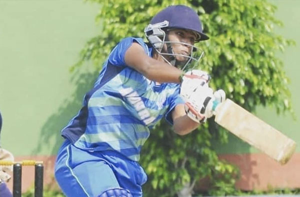 Challa Jhansi Lakshmi playing for her state Andhra Cricket Team