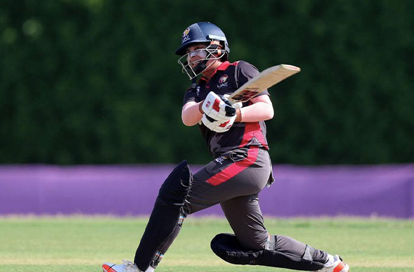 Chaya Mughal in action for UAE Women's Cricket Team. PC: Female Cricket