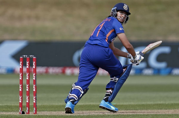 Yastika Bhatia in action during 1st ODI against New Zealand. PC: ICC/Twitter