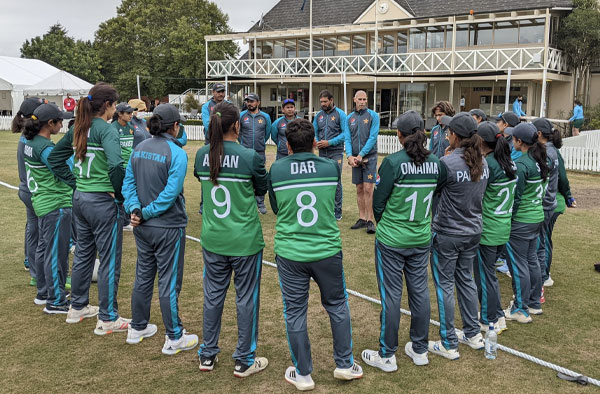 Pakistan Women's Cricket Team ahead of their warm-up match against New Zealand. PC: TheRealPCB / Twitter
